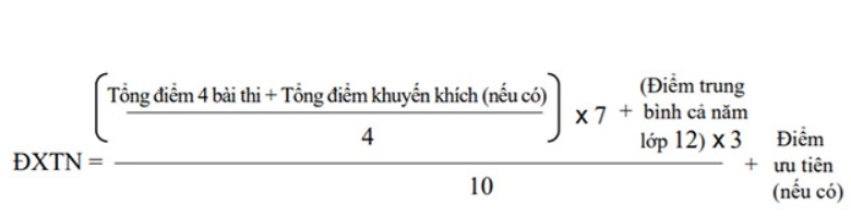 Công thức tính điểm của Hệ THPT