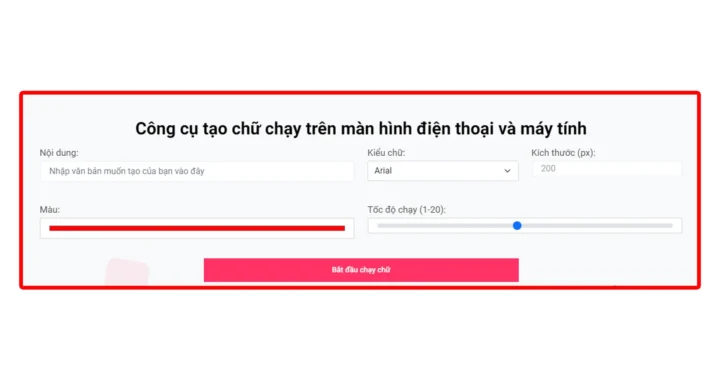 Tạo chữ chạy trên màn hình online